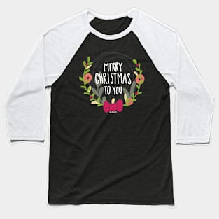 Christmas White Text Baseball T-Shirt